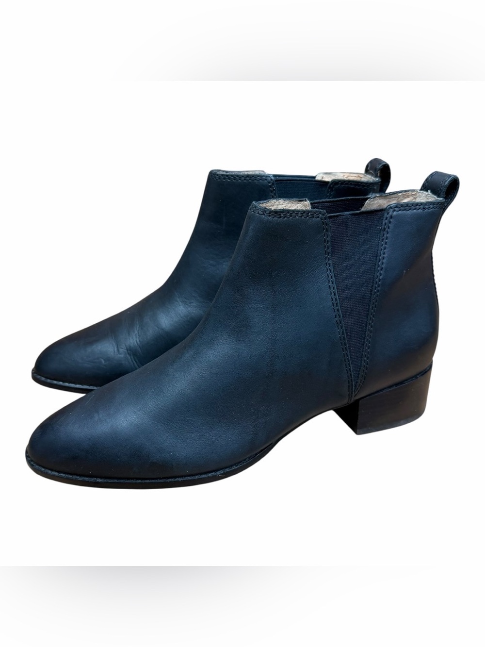 Madewell Classic Black Leather Ankle Boots  Women's size 9.5  Chelsea Style